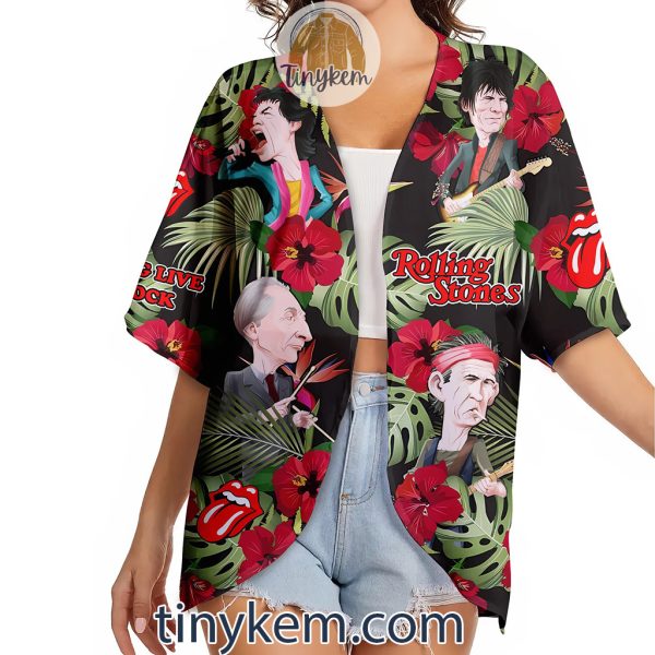 The Rolling Stones Flower Kimono Beach