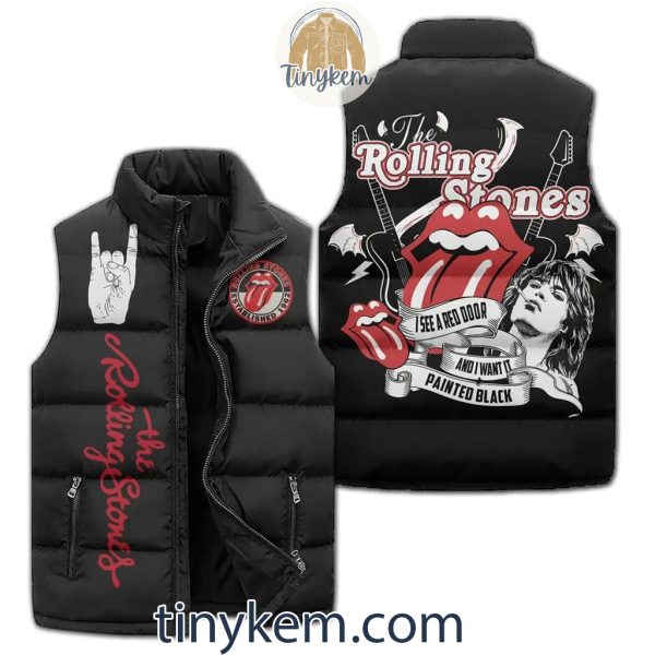 The Rolling Stones Puffer Sleeveless Jacket: I See A Red Door And I Want It Painted Black