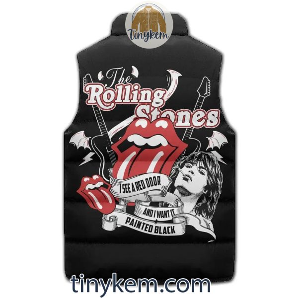 The Rolling Stones Puffer Sleeveless Jacket: I See A Red Door And I Want It Painted Black