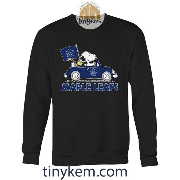 Toronto Maple Leafs And Snoopy Driving Car Shirt
