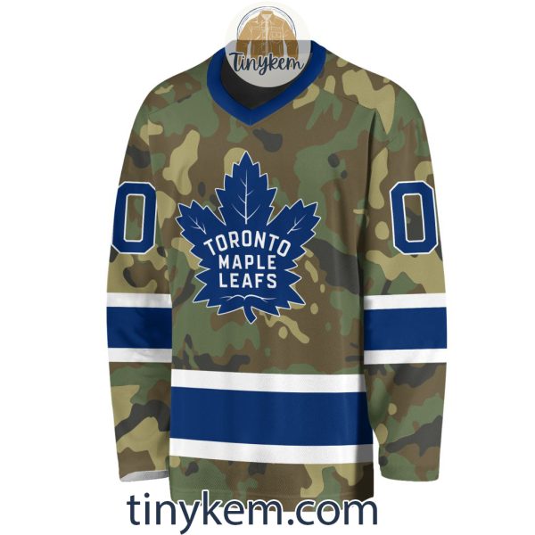 Toronto Maple Leafs Camo Hockey V-neck Long Sleeve Jersey