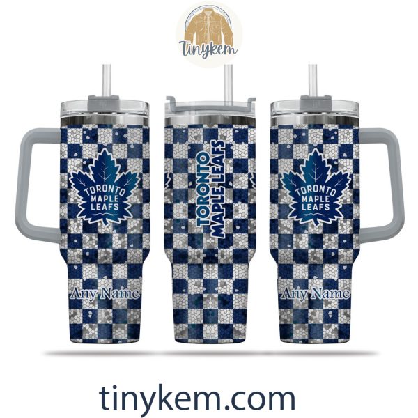 Toronto Maple Leafs Customized 40oz Tumbler With Plaid Design