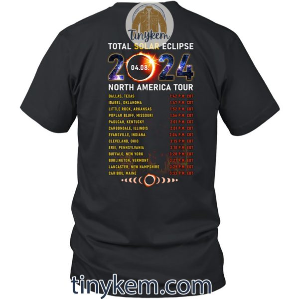 Total Solar Eclipse April 2024 Shirt With Two Sides Printed