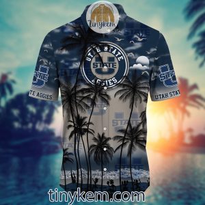 Utah State Aggies Summer Coconut Hawaiian Shirt2B2 Sq1uG
