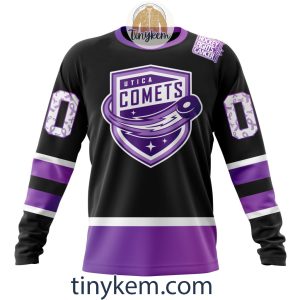 Utica Comets Hockey Fight Cancer Hoodie Tshirt2B4 tbMuO