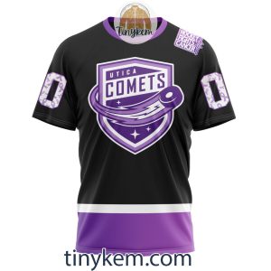 Utica Comets Hockey Fight Cancer Hoodie Tshirt2B6 g10qR