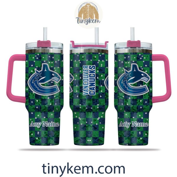 Vancouver Canucks Customized 40oz Tumbler With Plaid Design