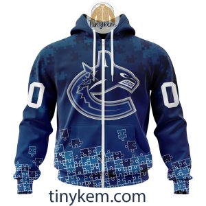 Vancouver Canucks Customized Tshirt Hoodie With Autism Awareness 2024 Design2B2 uySsa