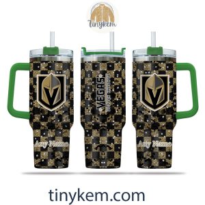 Vegas Golden Knights Customized 40oz Tumbler With Plaid Design2B4 3aCDC