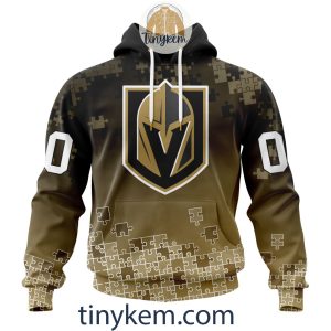Vegas Golden Knights Customized Tshirt, Hoodie With Autism Awareness 2024 Design