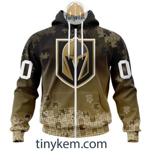 Vegas Golden Knights Customized Tshirt Hoodie With Autism Awareness 2024 Design2B2 yUZ24