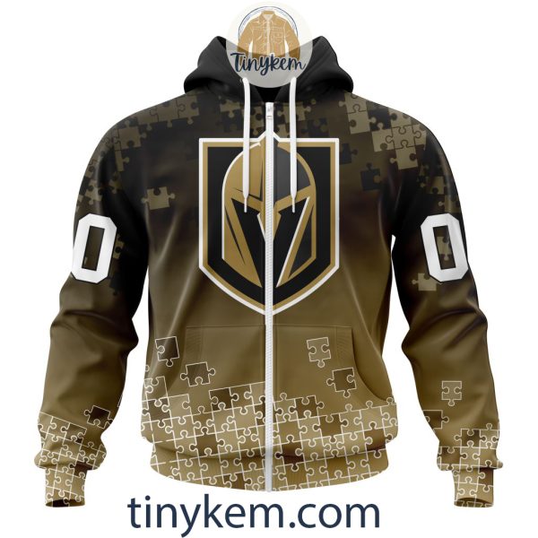 Vegas Golden Knights Customized Tshirt, Hoodie With Autism Awareness 2024 Design