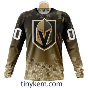 Vegas Golden Knights Customized Tshirt Hoodie With Autism Awareness 2024 Design2B4 reZEQ