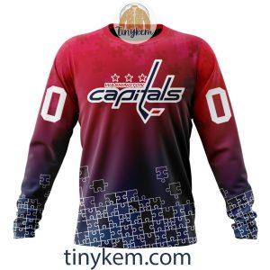 Washington Capitals Customized Tshirt Hoodie With Autism Awareness 2024 Design2B4 jyzNs