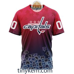 Washington Capitals Customized Tshirt Hoodie With Autism Awareness 2024 Design2B6 EHWH6