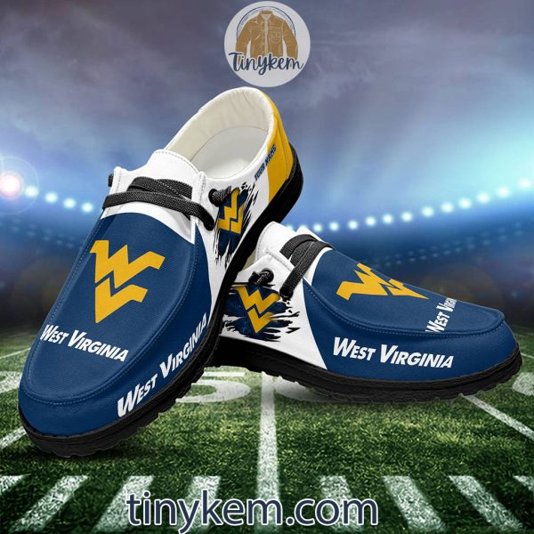 West Virginia Mountaineers Customized Canvas Loafer Dude Shoes