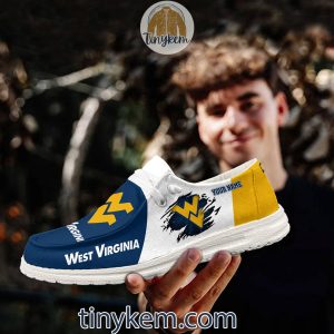 West Virginia Mountaineers Customized Canvas Loafer Dude Shoes