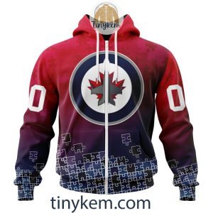 Winnipeg Jets Customized Tshirt Hoodie With Autism Awareness 2024 Design2B2 ndUl8