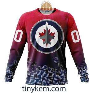 Winnipeg Jets Customized Tshirt Hoodie With Autism Awareness 2024 Design2B4 4ZoFb