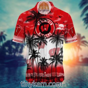 Wisconsin Badgers Summer Coconut Hawaiian Shirt2B2 ZgUa8