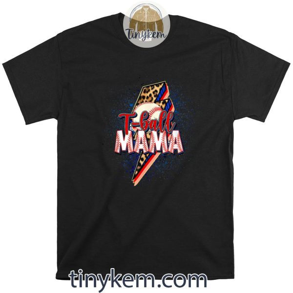 T-ball Mama Lightning Leopard Bolt Tee Tball Women Sports Shirt