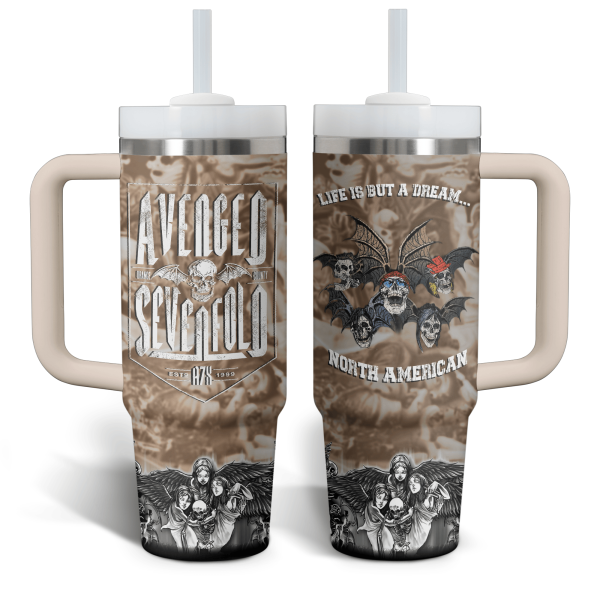 Avenged Sevenfold 40Oz Tumbler With Handle: Life Is But A Dream North American