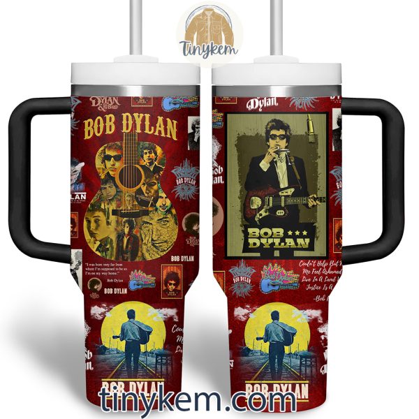 Bob Dylan 40Oz Tumbler: Blue/Red