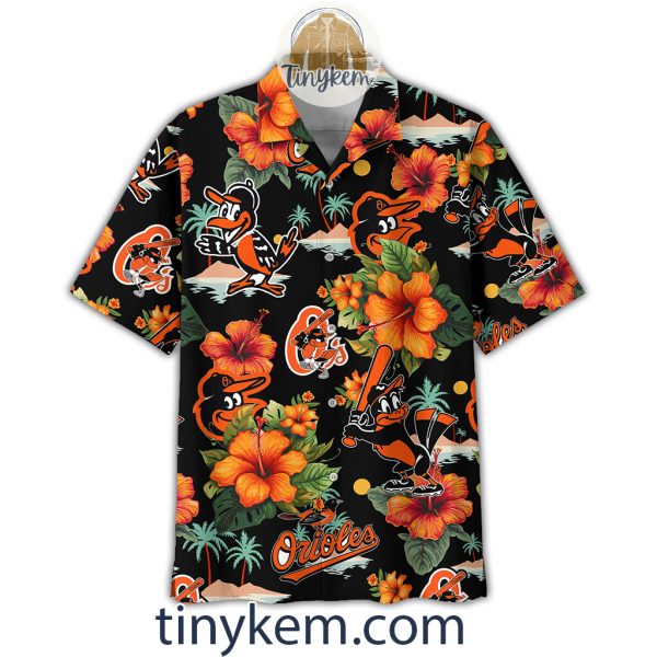 Baltimore Orioles Hawaiian Shirt: Summer Tropical Flowers