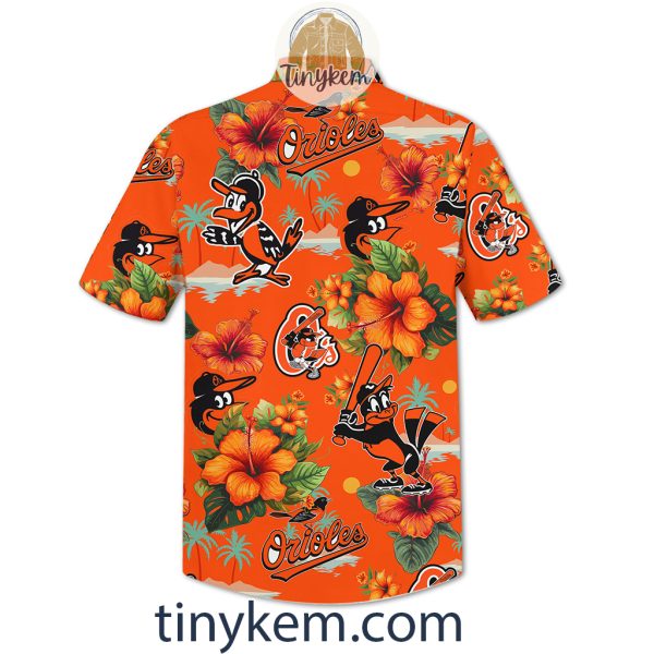 Baltimore Orioles Hawaiian Shirt: Summer Tropical Flowers