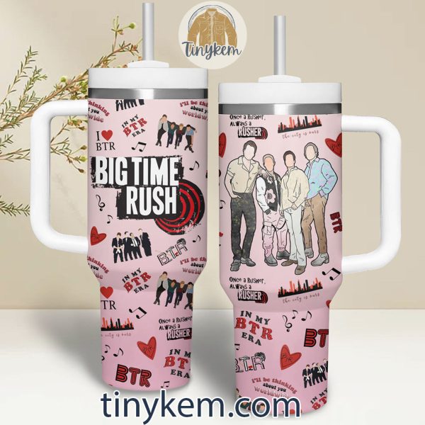 Big Time Rush 40Oz Tumbler: Pink/White
