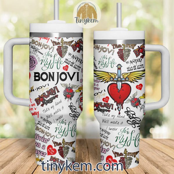 Bon Jovi 40Oz Tumbler With Handle