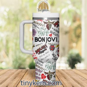 Bon Jovi 40Oz Tumbler With Handle2B3 ZLs9H