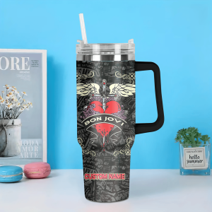 Bon Jovi Full Black Customized 40 Oz Tumbler2B4 HNBTj