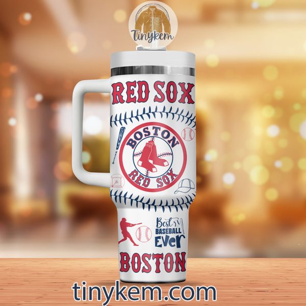 Boston Red Sox Customized 40Oz White Tumbler