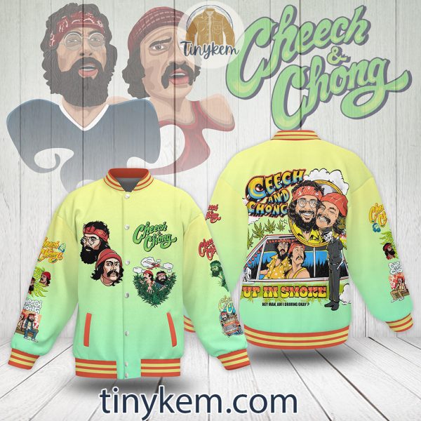 Cheech and Chong Smoking Baseball Jacket