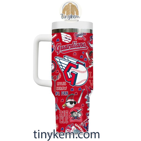 Cleveland Guardians Customized 40 Oz Tumbler: White/Red/Navy