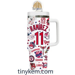 Cleveland Guardians Customized 40 Oz Tumbler White Red Navy2B8 611m0