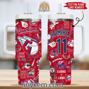Cleveland Guardians Customized 40 Oz Tumbler White Red Navy Red2B1 jOh1b