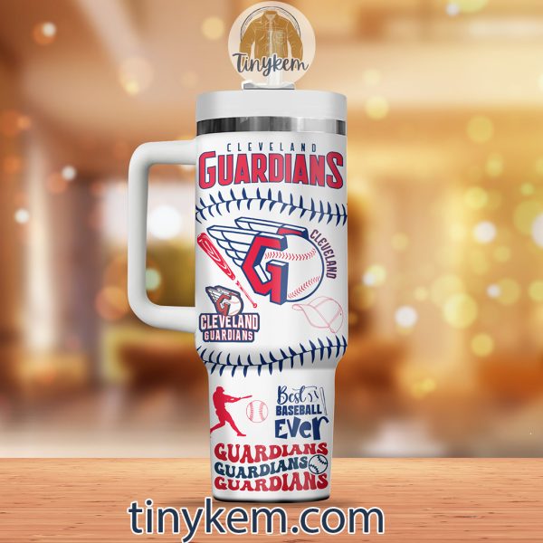 Cleveland Guardians Customized 40Oz White Tumbler