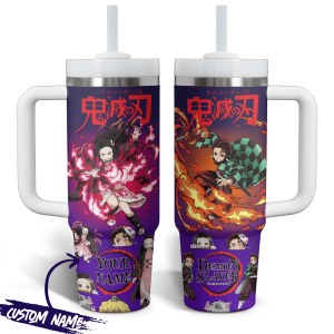 Demon Slayer Customized 40 Oz Tumbler: Tanjiro & Nezuko