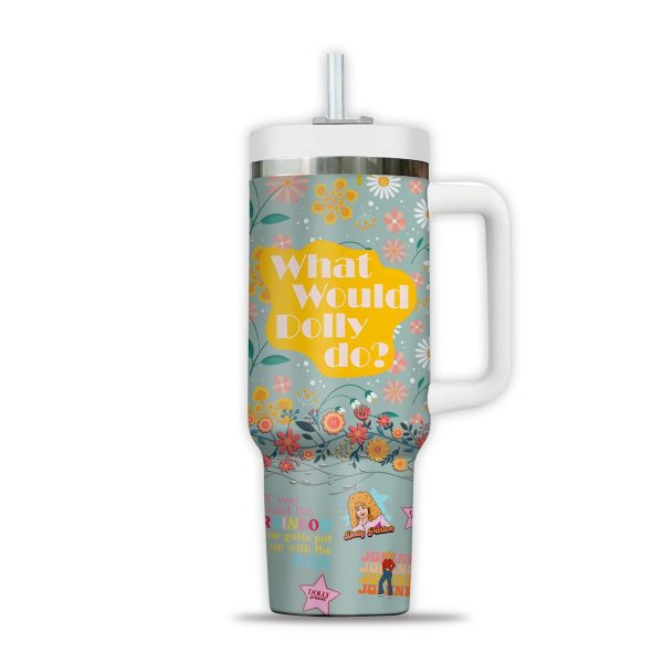 Dolly Parton Floral Customized 40Oz Tumbler: Gift for Grandma