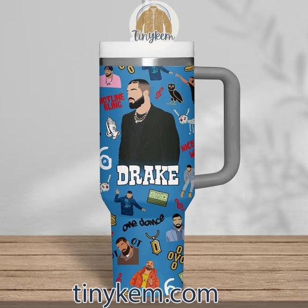 Drake 40Oz Tumbler: White/Blue