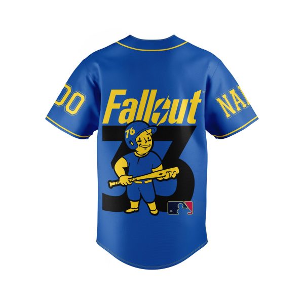 Fallout Vault-Tec Blue Customized Baseball Jersey
