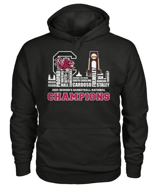 Gamecocks 2024 Roster With NCAA Champions Trophy Cup Shirt