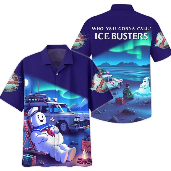 Ghostbusters Summer Button Up Hawaiian Shirt