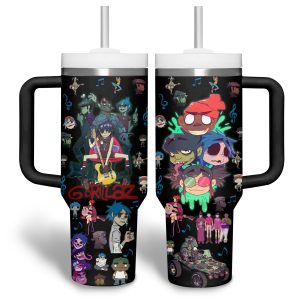 Gorillaz band 40Oz Tumbler Pink Black White2B3 7FhM2