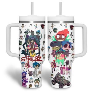 Gorillaz band 40Oz Tumbler Pink Black White2B5 DpbEP