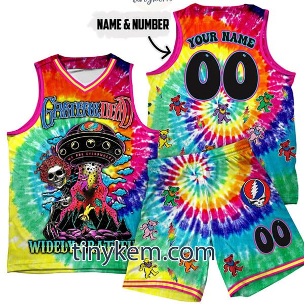 Grateful Dead Customized Basketball Suit Jersey With Tie-Dye Style