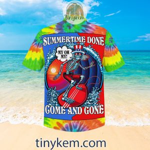 Grateful Dead Tie Dye Hawaiian Shirt Summer Time Done2B3 bccj4