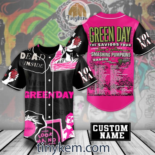Green Day Customized Baseball Jersey: The Saviors Tour 2024